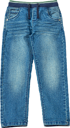Jeans mit geradem Schnitt & Rippbund mit Kordel, blau, Gr. 116 ALANA