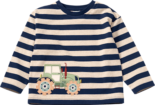 Langarmshirt mit Traktor-Applikation, blau + beige, Gr. 92 92 ALANA
