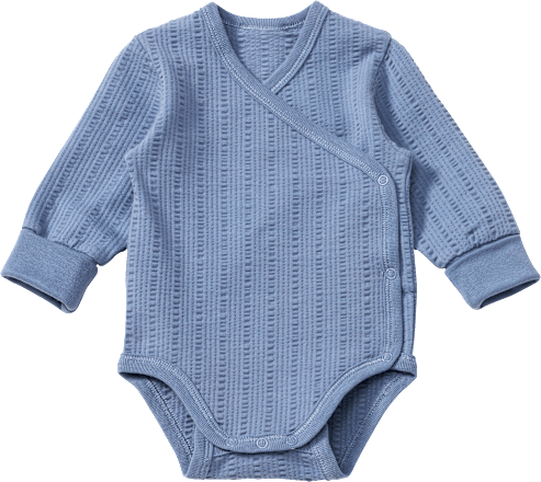 Wickelbody Langarm mit Mitwachsfunktion, blau, Gr. 62/68 ALANA