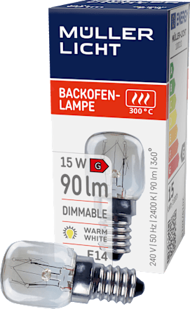 Backofenlampe 15W (0W) 240V E14 90lm 2400k 300°C Müller Licht