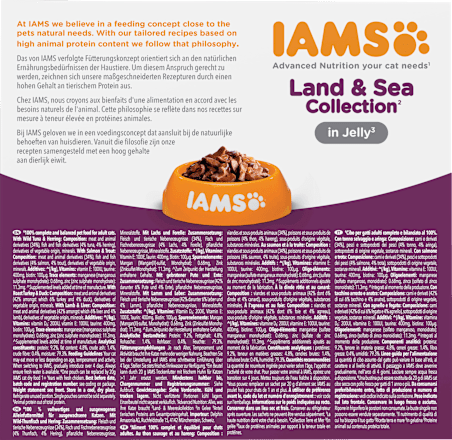 Nassfutter Katze Land & Sea Collection in Gelee, Multipack (8x85 g) IAMS