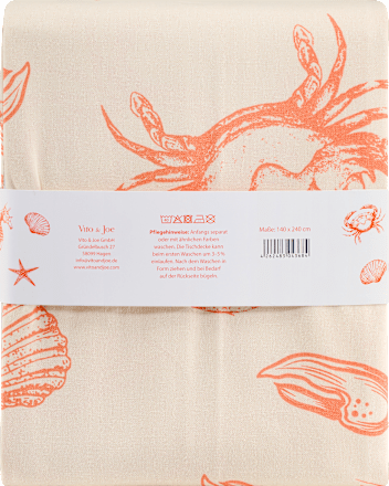 Tischdecke aus Bio-Baumwolle mit maritimen Print, korall (140x240 cm) Vito & Joe