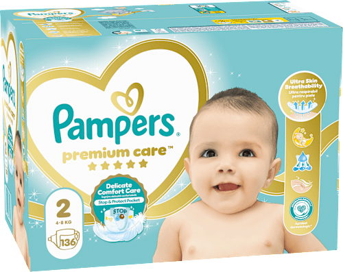 Premium Care plienky veľkosť 2 (4 - 8 kg) Pampers Premium Care