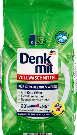 Vollwaschmittel Pulver für Strahlendes Weiß Denkmit
