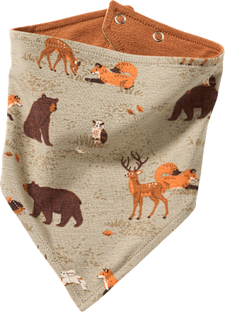 Halstuch Pro Climate mit Waldtier-Muster, braun & grün ALANA
