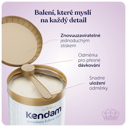 pokračovací mléčná kojenecká výživa 2 Premium HMO 6m Kendamil