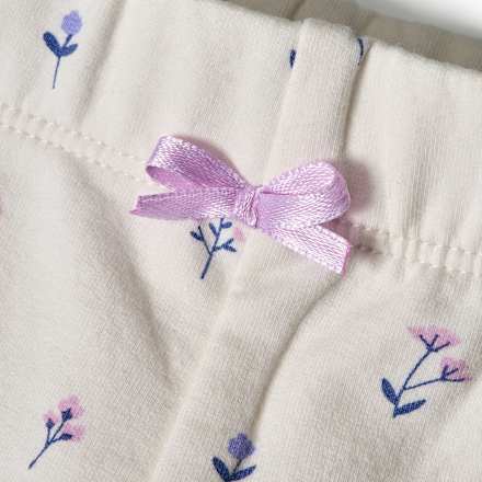 Leggings mit Mitwachsfunktion & Blumen-Muster, blau + weiß, Gr. 56 62 ALANA