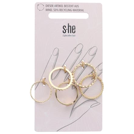 Mehrfachringe-Set gold schlicht s-he stylecollection