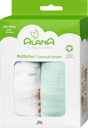 Mulltücher mit maritimem Motiv, 80 x 80 cm ALANA