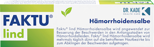 Faktu lind Hämorrhoidensalbe 62,5 mg / 1 g Salbe Wirkstoff: Hamamelisblätter- und -zweigedestillat FAKTU lind