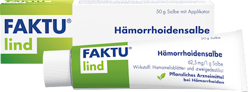 Faktu lind Hämorrhoidensalbe 62,5 mg / 1 g Salbe Wirkstoff: Hamamelisblätter- und -zweigedestillat FAKTU lind