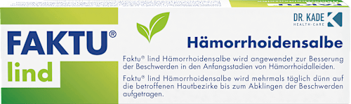 Faktu lind Hämorrhoidensalbe 62,5 mg / 1 g Salbe Wirkstoff: Hamamelisblätter- und -zweigedestillat FAKTU lind