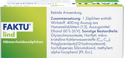 FAKTU lind Hämorrhoidenzäpfchen 400 mg / Zäpfchen FAKTU lind