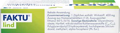 FAKTU lind Hämorrhoidenzäpfchen 400 mg / Zäpfchen FAKTU lind