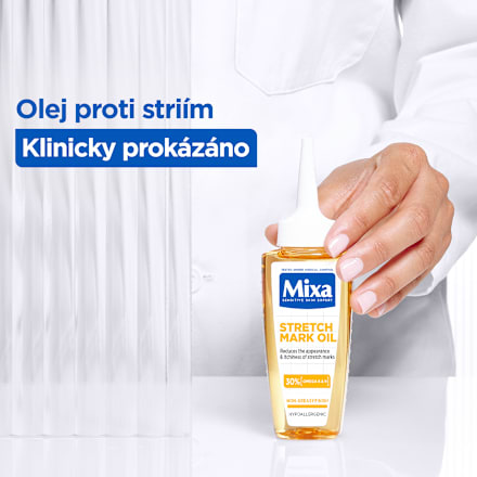 tělový olej proti striím Mixa