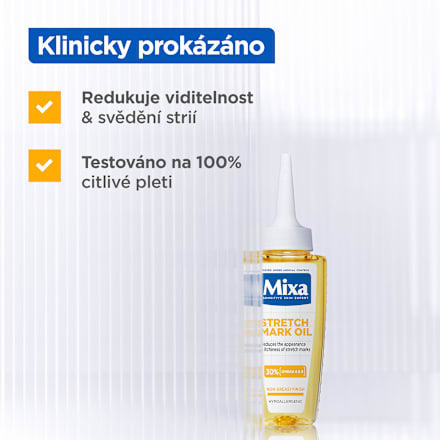 tělový olej proti striím Mixa