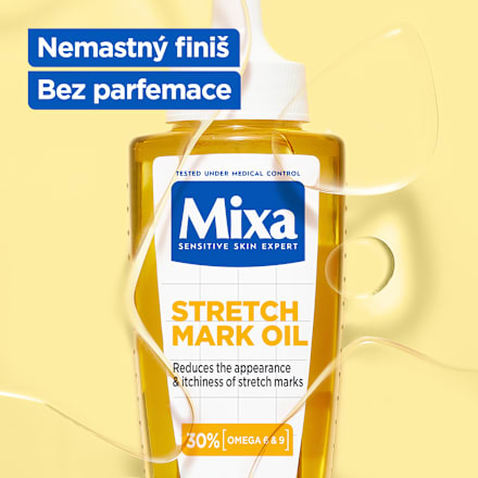 tělový olej proti striím Mixa
