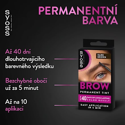 barva na obočí Brow Tint tmavě hnědá syoss