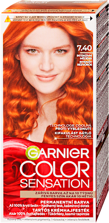 Tartós hajfesték, intenzív rézvörös 7.40 GARNIER Color Sensation