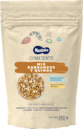 Mix de năut, arahide,migdale, cereale de quinoa și quinoa invelită in ciocolată Manitoba
