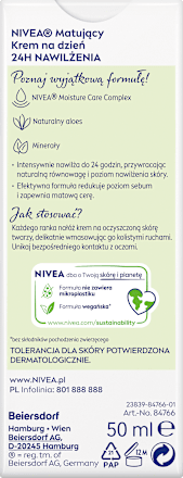 Krem matujący na dzień 24h nawilżenia NIVEA