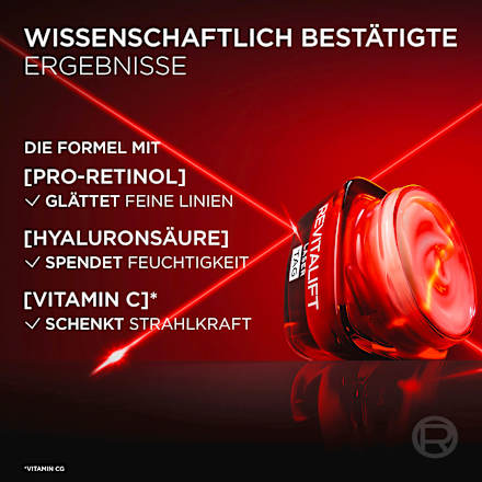 Gesichtscreme Anti-Aging Laser mit Pro-Retinol, Hyaluronsäure und Vitamin C L'ORÉAL PARiS REVITALIFT
