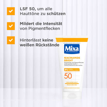 Pflegecreme Niacinamide Bright LSF 50 Mixa