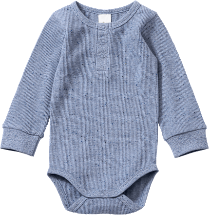 Body Langarm mit Waffel-Struktur, blau, Gr.  86/92 ALANA