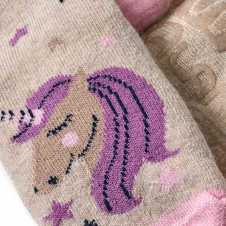 Stoppersocken mit Einhorn-Motiv, beige & rosa, Gr. 21/22 ALANA