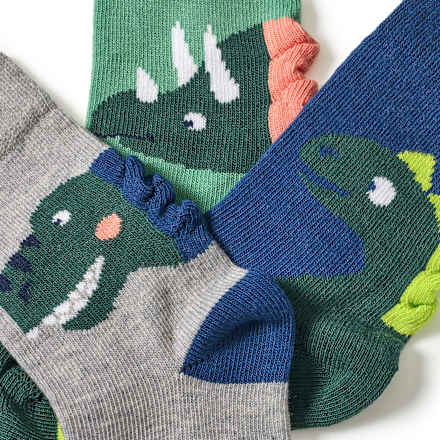 Socken mit 3D-Dino-Applikation, grün + blau, Gr. 19/22 ALANA