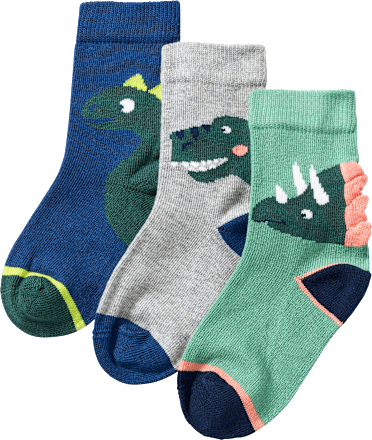 Socken mit 3D-Dino-Applikation, grün + blau, Gr. 19/22 ALANA