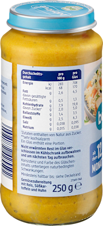 Meniu de orez cu pui și cartofi dulci ECO, 12+ babylove