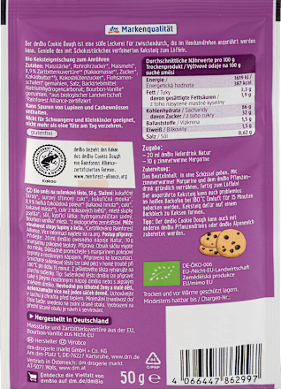 Bio cookie dough tésztakeverék dmBio