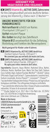 Zahnpasta Gel Vitamin B12 Active Care SANTE NATURKOSMETIK