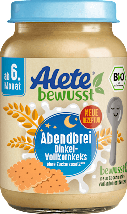 Abendbrei Dinkelvollkornkeks ab dem 6. Monat Alete bewusst