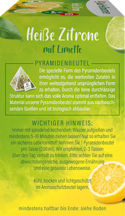 Früchtetee, Heiße Zitrone mit Limette (12 Beutel) Bad Heilbrunner