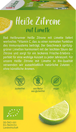 Früchtetee, Heiße Zitrone mit Limette (12 Beutel) Bad Heilbrunner