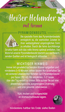 Früchtetee, Heißer Holunder mit Aronia (12 Beutel) Bad Heilbrunner