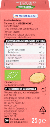 bio oplatka pečená dmBio