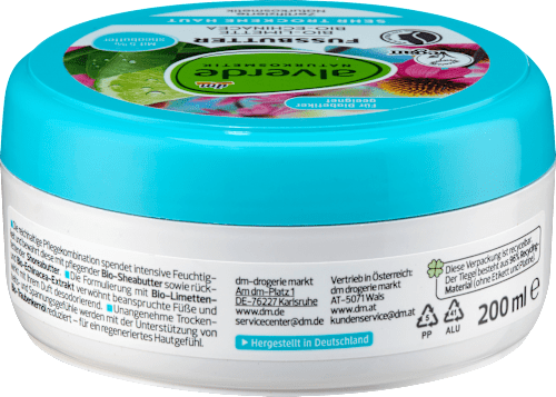 Lábápoló vaj bio lime-mal és bio echinaceával, nagyon száraz bőrre alverde NATURKOSMETIK