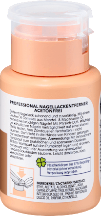 Nagellackentferner Professional Peach Duft Acetonfrei ebelin