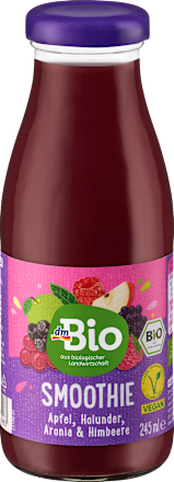 bio smoothie jablko, malina, aronie a černý bez dmBio