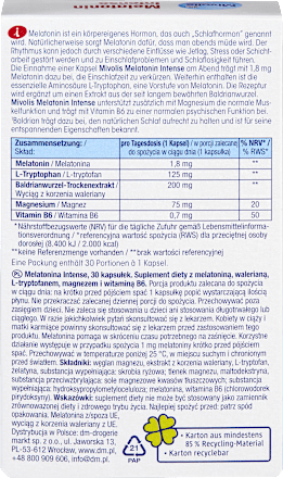 Kapseln Melatonin Intense Mivolis