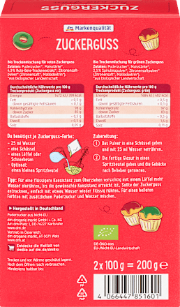 Zuckerguss rot & grün dmBio
