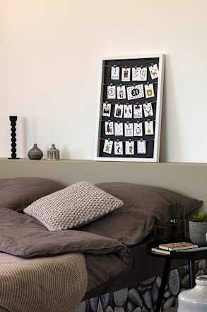 Bilderrahmen 60x40cm, weiß mit 24 Clips Paradies