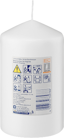 Kerze glatt 140/80 weiß  Profissimo