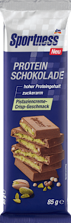Czekolada proteinowa o smaku kremu pistacjowego z chrupkami Sportness