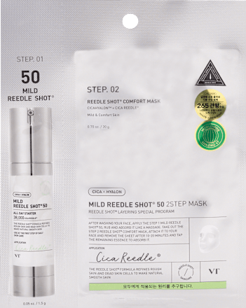 Dvojfázová posilňujúca pleťová maska s mikroihličkami Mild Reedle Shot Cica Reedle VT COSMETICS