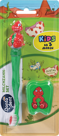 Dječji set - četkica za mliječne zube s figuricom i kutijicom za ispale zubiće, više vrsta Dontodent