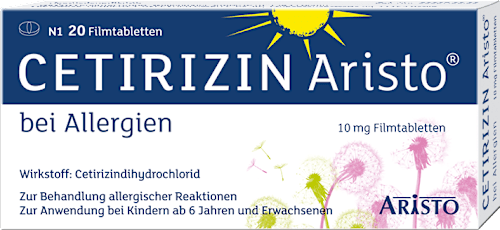 Cetirizin ARISTO bei Allergien,10 mg Cetirizindihydrochlorid Filmtabletten ARISTO